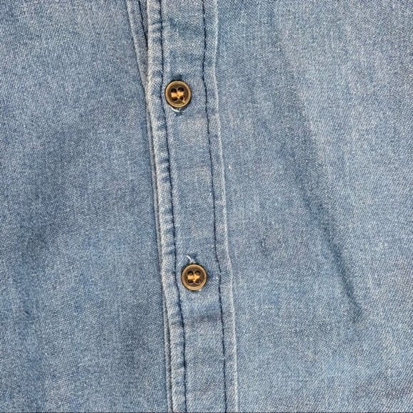 One Teaspoon Vintage Denim Button Down Shirt Chambray medium Blue wash Size XS - Picture 11 of 16